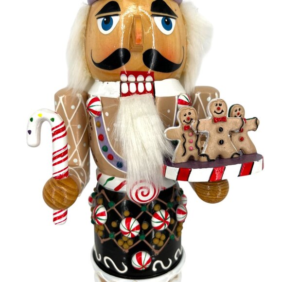 Kurt S. Adler Gingerbread 16" Nutcracker Candy Cane Gingerbread Details NIB - Picture 4 of 15